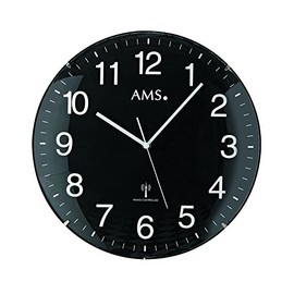 AMS Radio-Controlled Wall Clock, Wood, Multi-Colour, 34 x 34 x 7 cm