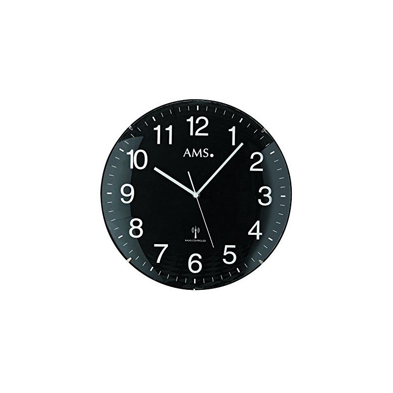 AMS Radio-Controlled Wall Clock, Wood, Multi-Colour, 34 x 34 x