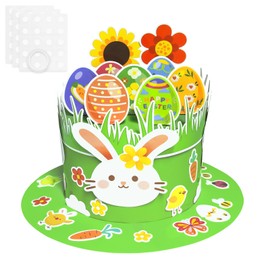 Dalugo Easter Bonnet Decorations Kit, Make Your Own Bonnet, DIY Easter Crafts for Boys Girls Kids, Party Favors(Green)