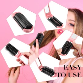 12 Cepillos de Pelo de Viaje Cepillo de Pelo Plegable Portátil con Espejo, Mini Peine Compacto de Cabello Cepillo de Bolsillo Plegable para Familia Viaje Regalo (Púrpura, Rosa, Azul, Verde)