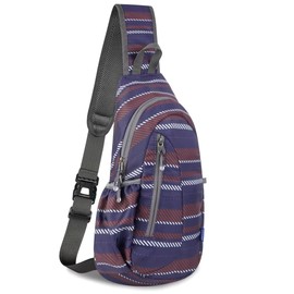 TITECOUGO Small Sling Bag Lightweight Crossbody Bag for Women Men Hiking Backpack Travel Shoulder Bag Chest Daypack for Gym Work Casual Cycling Outdoor Sports Stripe Pattern