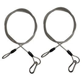 SSACK 4mm(5/32inch) 3.3ft 5ft 6.6ft 9.9ft Braided Stainless Steel Coated Security Cable Luggage Lock Safety Cable Wire Double Loop Lightweight (6.6ft)