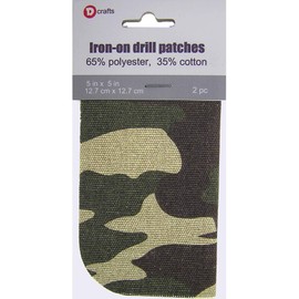 -Dimecrafts Iron-On 5in x 5in Poly-Cotton Mend & Repair Patches CT.2 Compare to Bondex (Forest Camo)