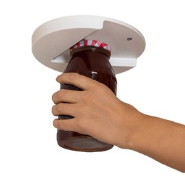 MOJO-HOME Under Counter Easy Jar Opener for Weak Hands - Easily Twist Open Jars and Lids of All Sizes (White)
