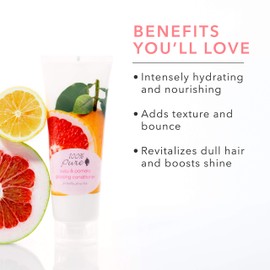 100% PURE Yuzu & Pomelo Glossing Conditioner (8 Fl Oz), Sulfate Free Conditioner, Hydrating, Nourishing, Boosts Hair Shine, Made with Coconut Oil, Citrus Fruits