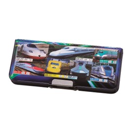 Kutsuwa Pencil Case, Magnetic Brush, 2-Door Brush Holder, Train Type, Station Name