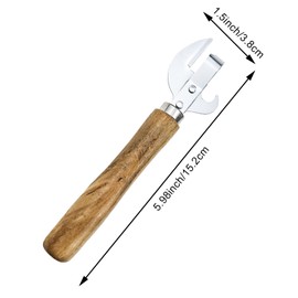 3 PACK Stainless Steel Kitchen Utensil Multifunctional Lid Remov with Wood Handle Bottle Punch Can Opener for Camping and Traveling