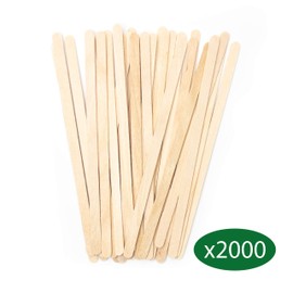 Extiff Set of 2000 Wooden Stirrers 11cm Biodegradable for Hot and Cold Drinks
