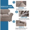 H.VERSAILTEX Real Velvet Plush 3 Piece Stretch Sofa Covers Couch