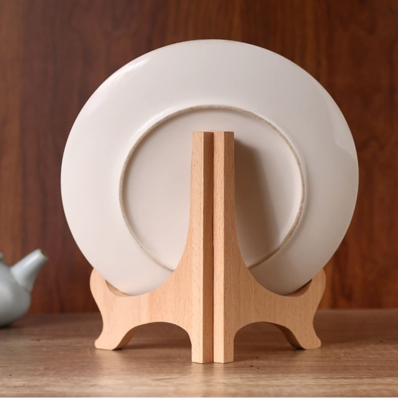 Set of 2 Wooden Plate Stand Display Stand Picture Frame