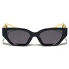 Dweebzilla Womens Slim Cat Eye Gold Cuban Link Retro Sunglasses