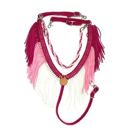 fringe breast collar paracord horse tack pink ombre
