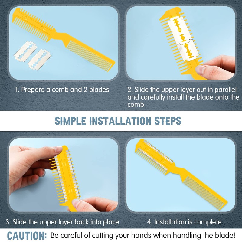 Yinkin 5 Pieces Razor Comb for Dogs Hair Grooming Trimmer