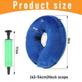 DXLing Inflatable Collar for Dogs, Adjustable Dog Collar, Leak Protection, Inflatable Protective Collar for Dogs, Soft Collar for Dogs, Recovery After Surgery or Wounds (Blue)