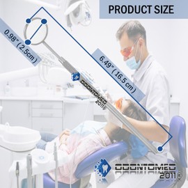 OdontoMed2011 Dental Mouth Mirror #5 Stainless Steel with Handle, Dentist Tool for Teeth Cleaning Plaque Mouth Inspection, Eyelash Lash Extension Mirror Makeup Tools Dental Instruments Mirror Handle