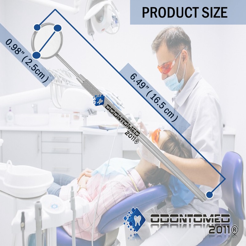 OdontoMed2011 Dental Mouth Mirror #5 Stainless Steel with Handle, Dentist