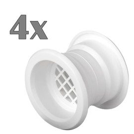 Mini Circle Collar Air Vent Grille Door Ventilation Cover White Color 4pcs