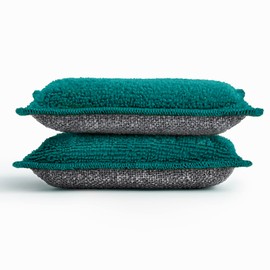INGA - 2 x Reusable, Washable Sponges - Highly Effective, Scratch-Free - Double Sided - Changes to a Washable Sponge That Lasts One Year