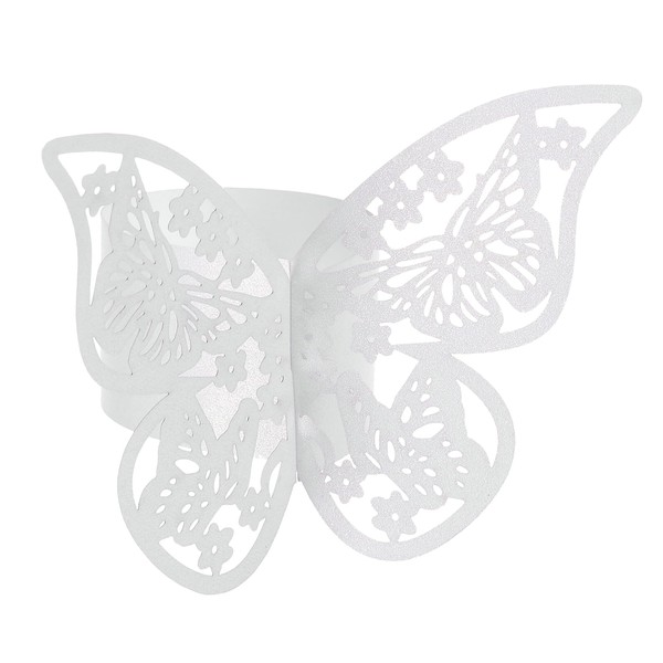 sourcing map 100Pcs Butterfly Paper Napkin Rings, 3D Laser Cut