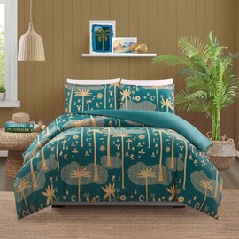 Justina Blakeney JUNGALOW Cosmic Desert Cotton Duvet Cover Set, Bohemian Bedding Comforter Cover, 3 Pieces, 1 Duvet Cover and 2 Shams, Queen Size