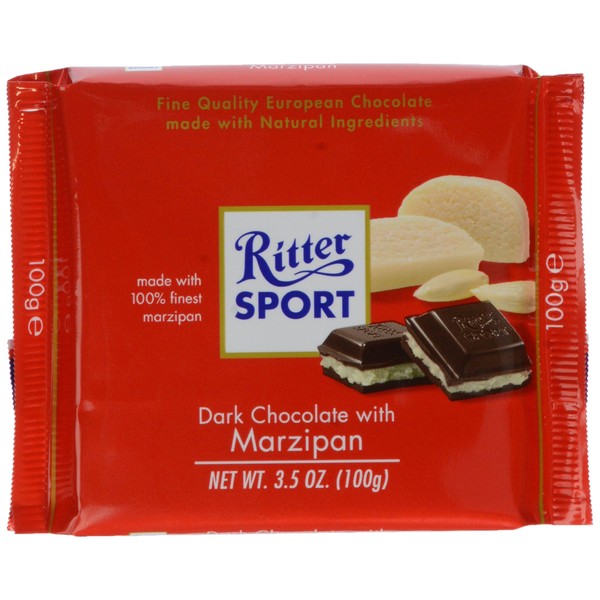 Ritter Dark Chocolate With Marzipan, 3.5 Oz