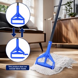 KeFanta 60 Inch Mop Handle Commercial Heavy Duty,Industrial Metal Mop Stick Replacement Quick Change,Wet Mops Head Replacement Holder for Floor Cleaning,3 Pack