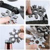 Ruayia Multifunctional Keyring, Multitool Keyring, Silver Hexagonal - Socket Wrench