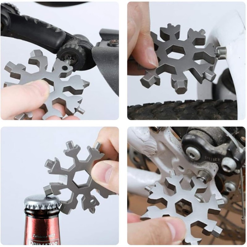 Ruayia Multifunctional Keyring, Multitool Keyring, Silver Hexagonal - Socket Wrench