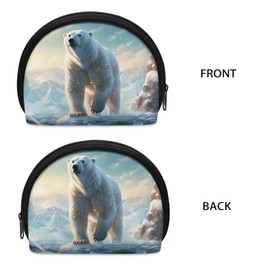 Zanxiantu Polar Bear Mini Cosmetic Bag for Purse Change Pouch Kids Girls Coins Small Pouches with Zipper Women Organizer Tiny Bag Mini Makeup Coun Purse