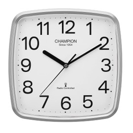 Amms Compacted MSF Signal Radio Controlled Square Cased Quartz Wall Clock (Silver) (RC652BLK)