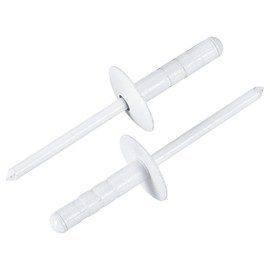 sourcing map 100Pcs 3/16"x3/4" Aluminum Blind Rivets, Large Head Multi Grip Aluminum Steel Mandrel Rivets Fasteners for Metal, Furniture, Automotive, White