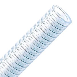 FLEXTUBE FT-S 35 mm, Sold by the Metre, PVC Spiral Hose as Suction Hose and Pressure Hose with Steel Spiral, Food Hose