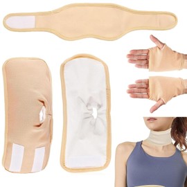 2 PCS Castor Oil Packs for Hands and 1 PCS Castor Oil Packs for Neck, Reusable Hand Castor Oil Wrap Adjustable Castor Oil Pads Prevent Leakage, Universal for Both Women and Men (Khaki)