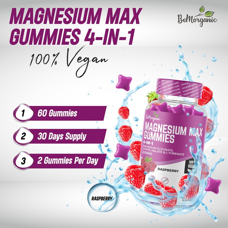 BeMorganic Organic Gummies (Magnesium Gummies)