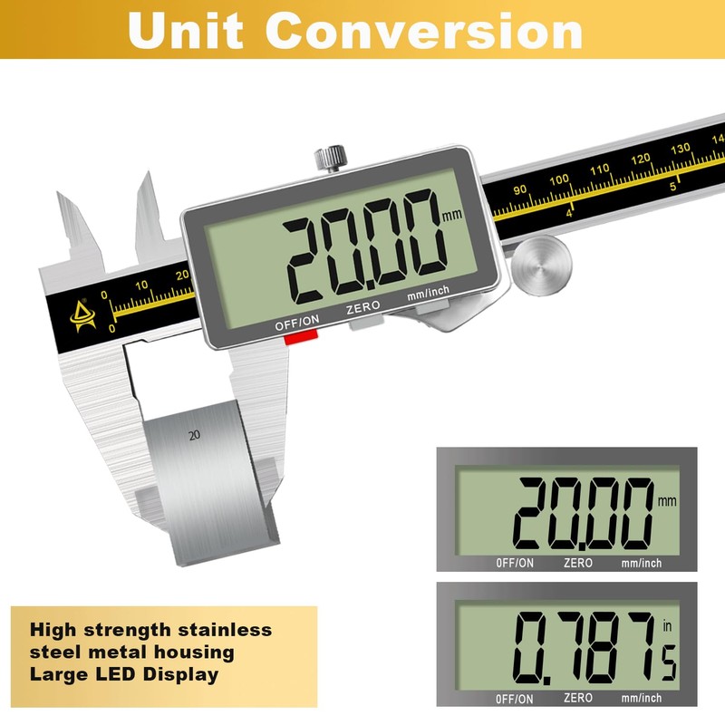 Digital Caliper, ACEMETER 0-6 Inch Vernier Calipers Measuring Tool Electronic