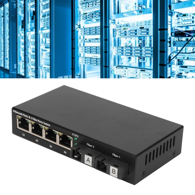 Fiber Media Converter 6 Ports 10 100 1000Mbps RX1550nm 20km