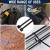 ATETEO Black Cable Ties, 200mm x 3.6mm, Pack of 200,