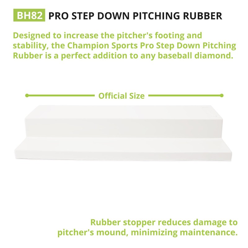 Champion Sports Pro Step Down Pitching Rubber - Heavy Duty