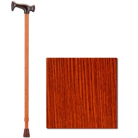 NOVA Designer Walking Cane with T-Grip Molded Handle, Lightweight and Adjustable Walking Stick, Walnut Grain Design