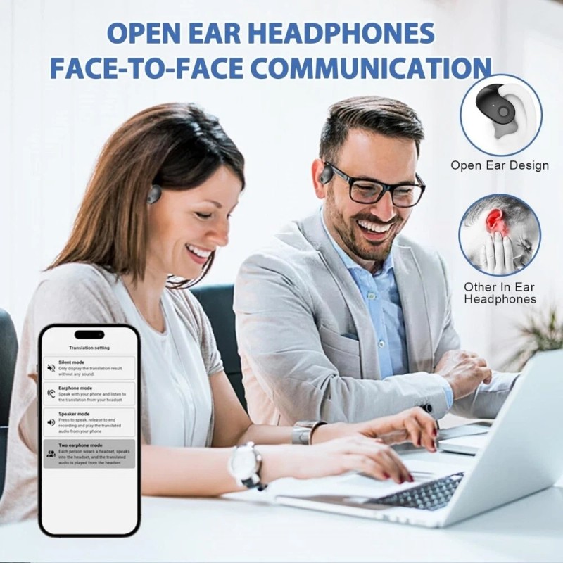 Unbranded Translation Earbuds Wireless Bluetooth Translator 150 Languages OWS Headphone