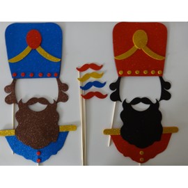 Xmas Photo Booth Props Nut Cracker Photo Booth Props Mustache on a Stick