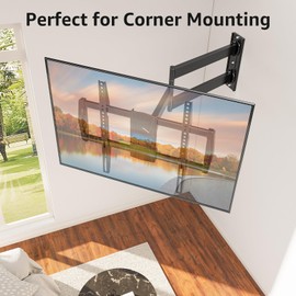 MOUNTUP Corner TV Wall Mount for Most 42-75 Inch TVs with 32” Long Extension, Long Arm TV Mount, Full Motion TVs Mount Swivel Articulating Mounts, MAX VESA 600x400mm, Holds up to 99 lbs MU0076