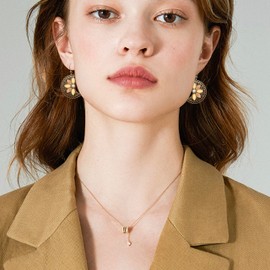 JIMARIN Bohemian Retro Copper Enamel Hollow Flower Geometry Circle Moon Dangle Drop Earrings For Women (Yellow Moon)