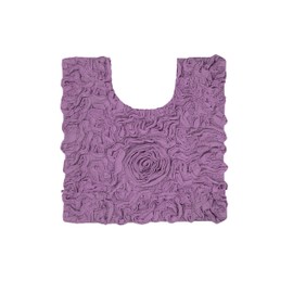 Home Weavers Bell Flower Collection 20"x20" Contour 100% Cotton Tufted Bath Rugs, Extra Soft and Absorbent Bath Rugs, Non-Slip Bath Mats, Machine Washable, Bathroom Bath Mats for Floor, Purple
