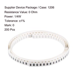uxcell Surface Mounted Devices Chip Resistor, 0 Ohm 1/4W 1206 Fixed Resistors, 1% Tolerance for DIY Electronics and Experiments 200pcs