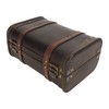 Retro Wooden Suitcase Home Party Artificial Leather Jewelry Necklace Storage