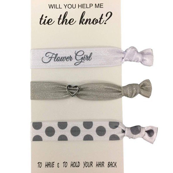 Flower Girl Gift, Flower Girl Hair Ties, Bridesmaid Jewelry Accessory- Gift for Flower Girls