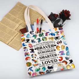 MYSOMY Wings Fire Darkstalker Tote Bag Wings Fire Novel Inspired Gift Dragon Tribes Shoulder Bag Wings Fire Dragon Merch (AlwaysWings TB)