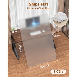 Blvornl Frosted Clear Chair Mat for Hardwood Floor, 34.6"*47.2" Hard Material Office Chair Mat, Memory Plastic Computer Chair Pad for Rolling Chairs, Desk Floor Rug for Office and Home