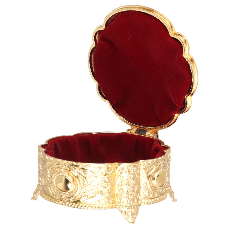Metal Jewelry Box Innovative Light Luxury Shell Flower Round Trinket